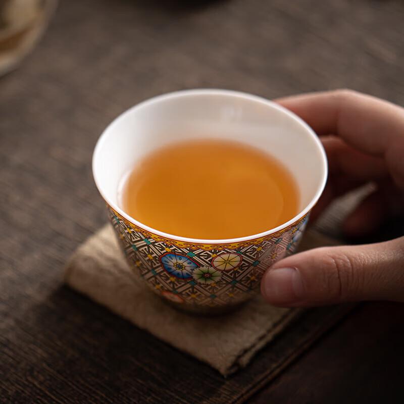 Master Zheng Wenqiang Filigree Silver Ceramic Enlightenment Tea Cup