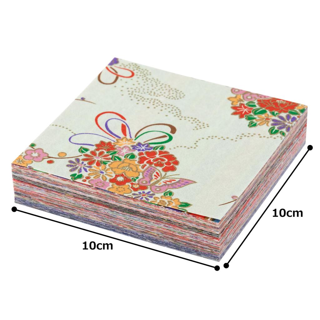 Washi Kawasumi Chiyogami Yuzen Washi 100 Patterns 1 Sheet Each 100 Sheets 10×10cm (10cm)