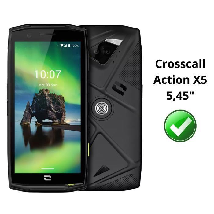 Gehärtetes Glas - Phonillico® - Crosscall Action X5 - 4er-Pack - Kratzfest - Bildschirmschutz