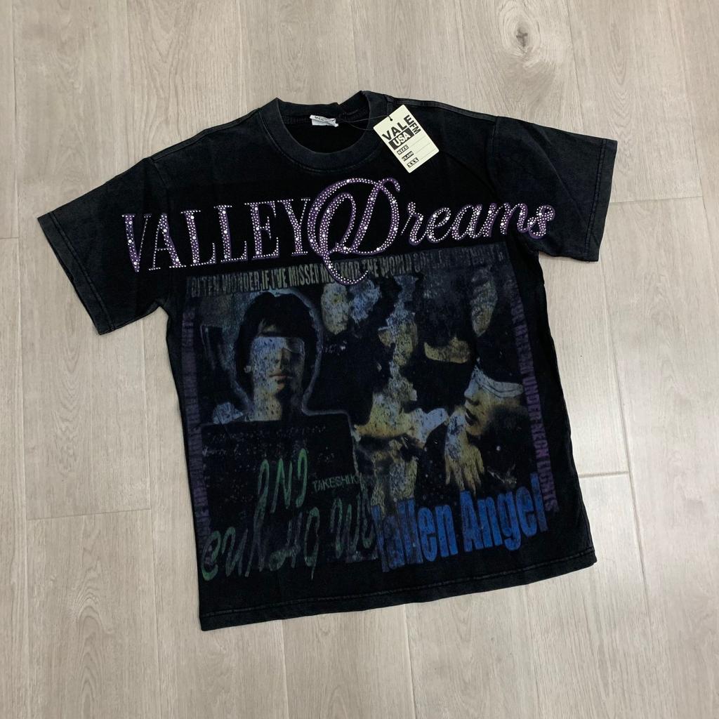 Meichao Vale New Retro Character Print Summer High Street Men and Women Loose Casual Wash Old Short Sleeve T-shirt