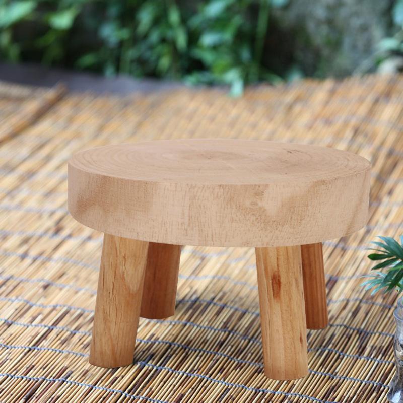 Wooden Plant Stand Flower Pot Base Holder Stool Indoor Outdoor Garden Succulent Pots Tray Flower Display Plant Stand Shelf
