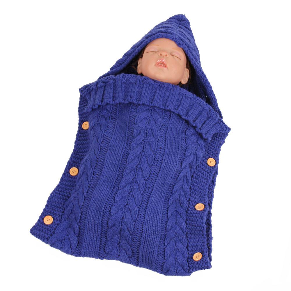 Sleeping Knitted Bag Newborn Baby Autumn Winter Button Stroller Bag Sleeping