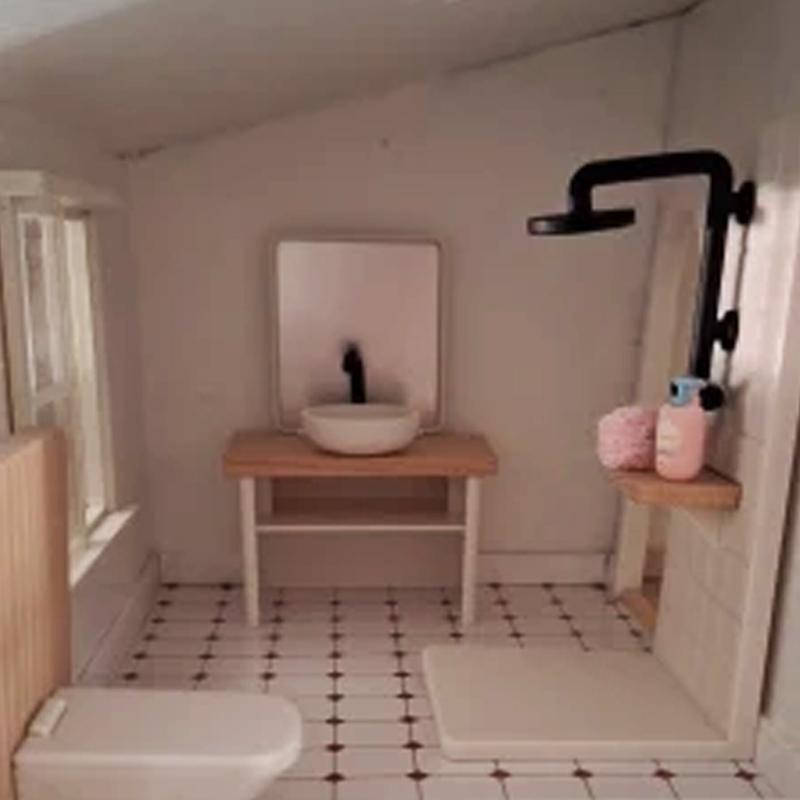 1/12 Dollhouse Simulation Washbasin Tub Toilet Model Freely Combined Bathroom Decor Dolls House Miniature Furniture Accessories