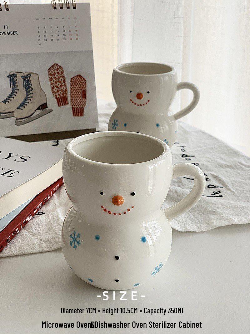 Adorable Hand-Painted Ceramic Snowman Christmas Mug Default