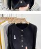 Retro Schwarzer Strick-Cardigan mit Bärenstickerei für Damen - Herbst/Winter Kollektion