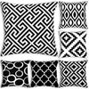6Pcs Black White Geometric Pillow Covers 18X18 Inches Simple Black White Geometric Pattern Pillowcase Boho Decorative Cushion Co