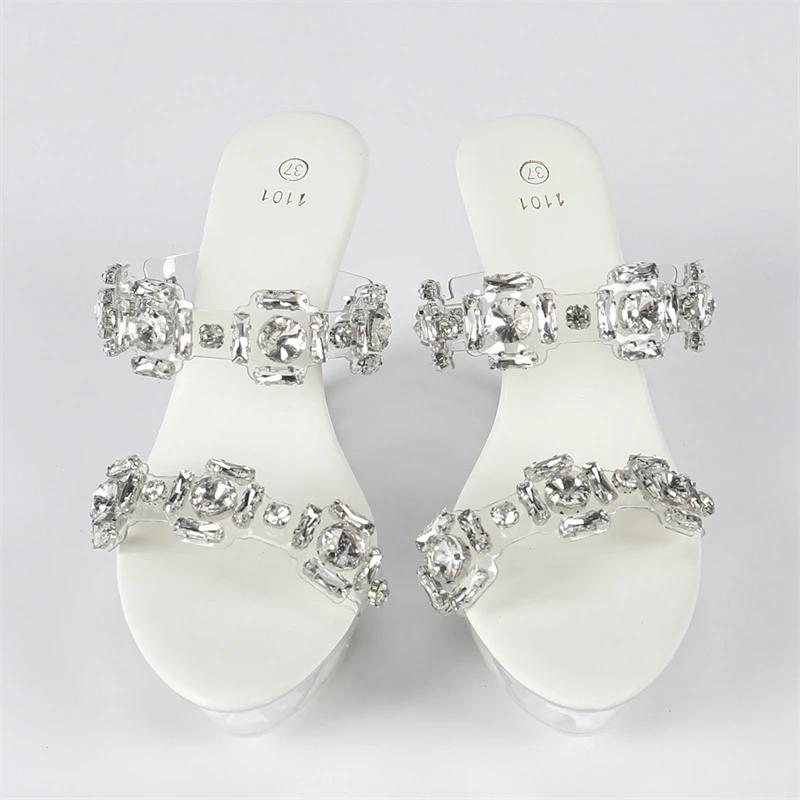 Fashion Eilyken PVC Transparen Open Toe Platform Wedges Slippers Women Fashion CRYSTAL Clear Heels Shoes Zapatillas De Mujer