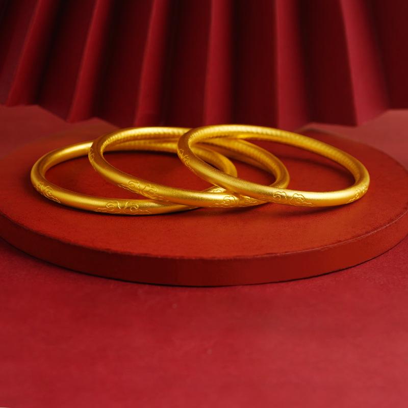 Retro Cloud Heart Sutra Gold Bracelet: Unisex Copper Jewelry, New National Trend