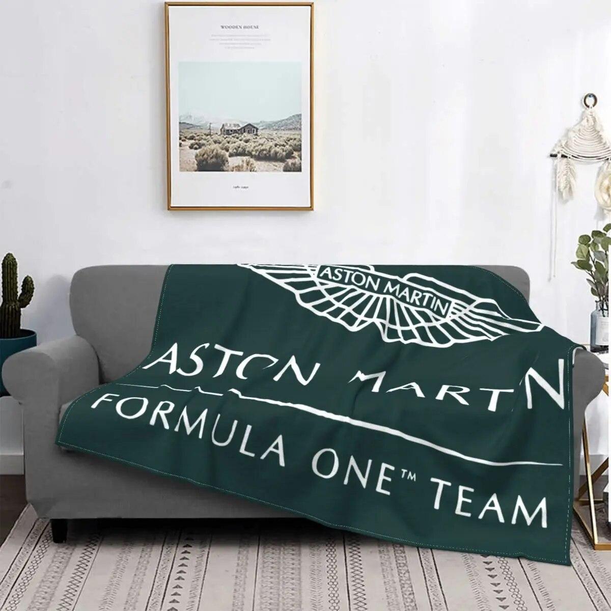 

Aston Martin F1 Blanket Formula One Racing Fleece Velvet All Season Breathable Plaid Throw Blankets For Car Rug Piece