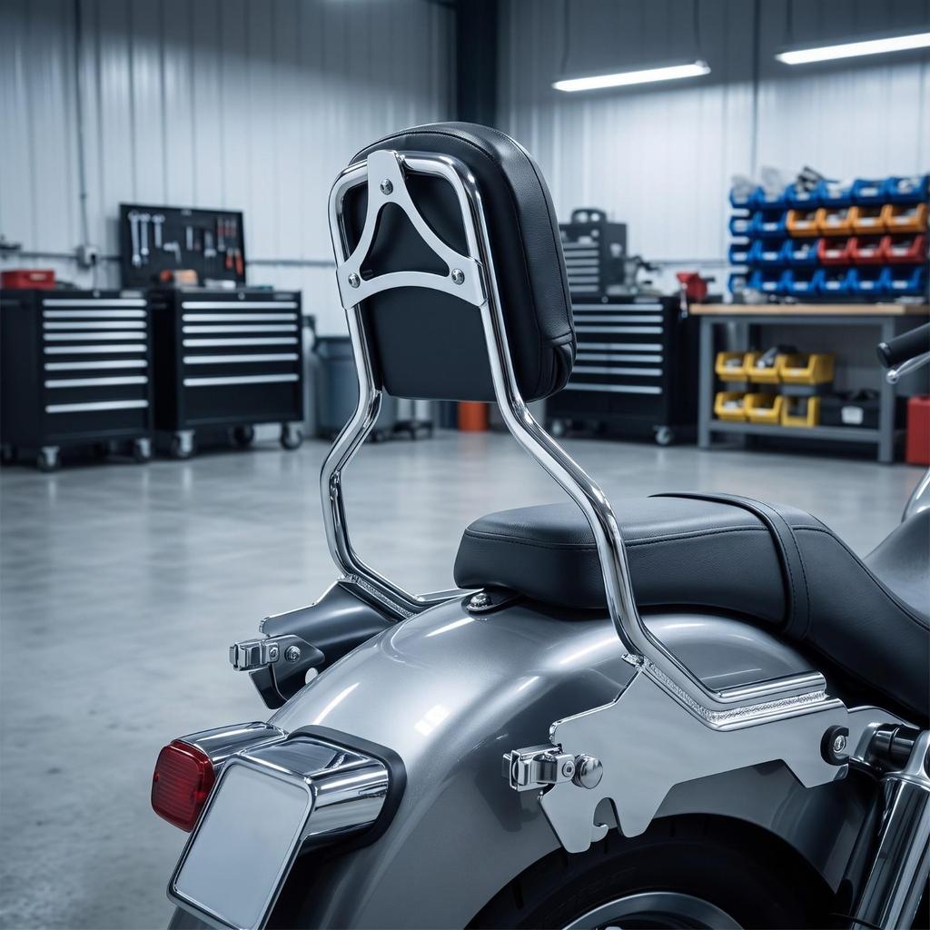 Motorcycle Backrest with Pad Sturdy Passenger Metal Frame
