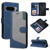 For Google Pixel 6,Pixel 6 Pro,Pixel 5A 5G,Pixel 7,Pixel 8...Three Color Patchwork Style Splicing Design PU Leather Flip Stand Wallet Phone Bag Case