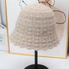 Autumn and winter wool wavy edge bucket hat women's gentle texture basin hat shows small face knitted bucket hat versatile