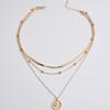 Silver Color Multi-layer Round Pendant Necklace for Women Exquisite Three-Layer Sweater Chain Jewelry for Gifts