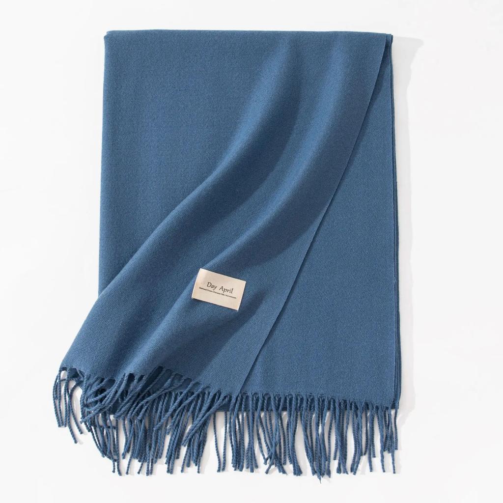 Winter Cashmere Scarves Women Warm Shawls Wraps Solid Colors Neckerchief Men Scarf Fashion Hijab Stoles Pashmina With Tassels