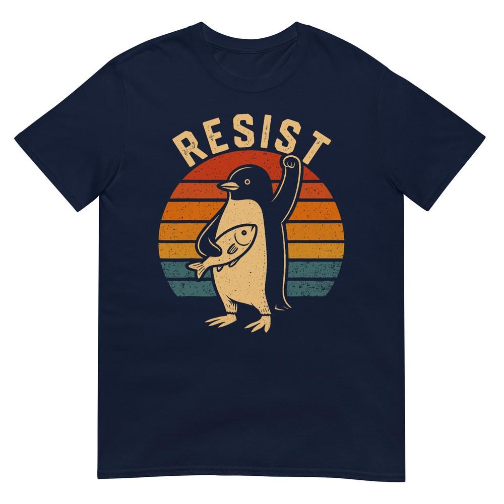 Funny Penguin Resist Penguins Protest Against Tariffs TShirt S