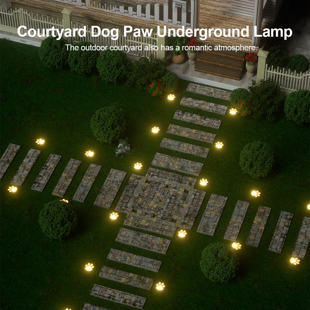 Solar Lawn Light Buried Light Garden Decoration Dog Paws Light Outdoor Waterproof Garden Courtyard Landscape Pathway Solar Light