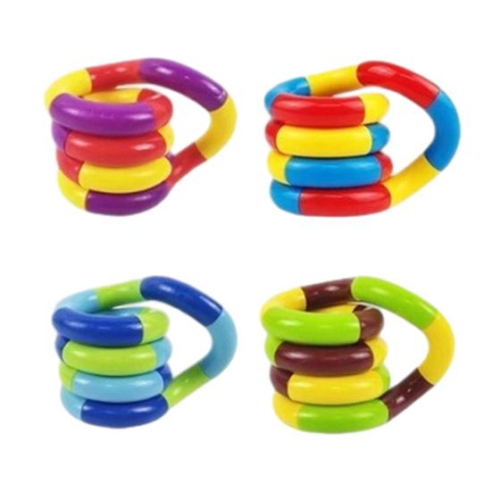 2/4/6Pcs Stress Relief Plastic Twisted Toy Focus Aid Hand Finger Flexibility Training Toy Portable Educational Twisting Loop Fidget Toy