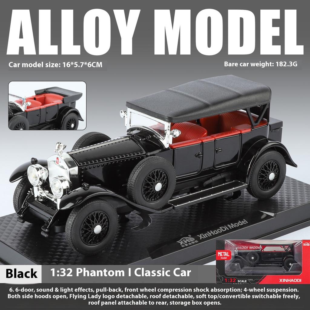 1:32 Rolls Royce Phantom I Classic Luxury Car Alloy Metal Diecast Model Car High Simulation Decoration Children Toy Cars Present