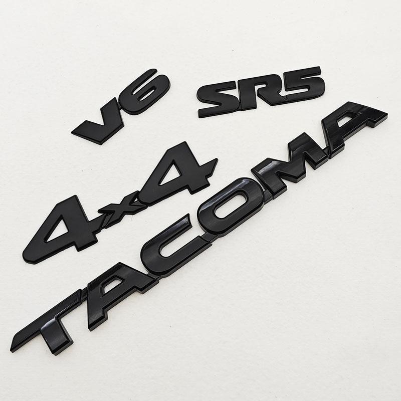 3D Car Sticker Logo V6 4X4 SR5 TACOMA Trunk Badge Door Waier Line C-Pillar Emblem Decals For Toyota TACOMA N170 N260 N300 N400