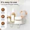 Suction Cup Storage Holder Large Capacity Wall-Mounted Shower Caddy No-Drill Bathroom Organizer for Home Bathroom Vanities