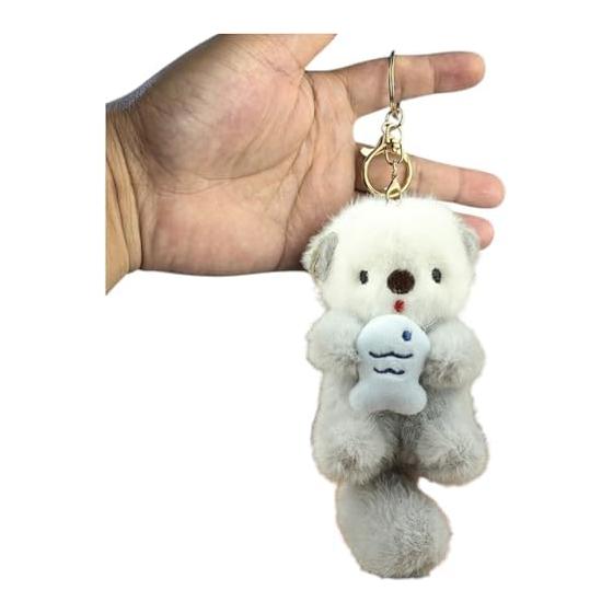 [GARUMI] Sea Otter Plush Toy Otter Key Holder Strap Key Chain Cute Three Brothers Solo Sea Otter Otter Sea Navy Aquarium 12cm Otter