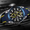 Megir Men's Quartz Watch Luxury Silicone Band 3ATM Water Resistant Business Chronograph Mens Sports WristWatches