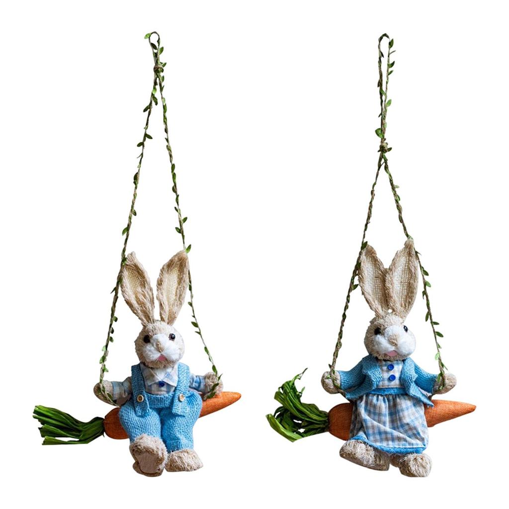 Easter Bunny Pendant Artwork Collectable Simulation Swing Rabbit Hanging