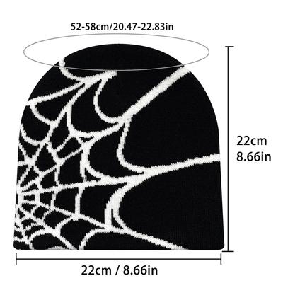 2025 New Four Seasons Unisex Y2K Knit Hat Spider Web Design Riding Outdoor Sports Fashion Cap for Men & Women Cycling Hat