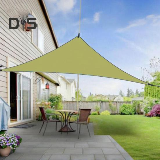 Outdoor Sun Shade Sail with Carabiner UV Blocking Triangle Canopy Permeable Breathable Heavy Duty Deck Backyard Patio Shade Cover