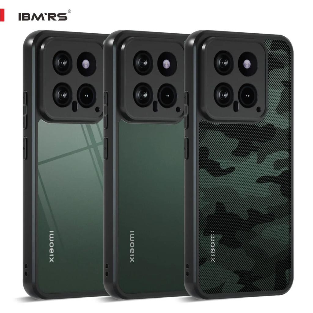 (Comes with wrist strap)IBMRS [Precise Cutouts for Camera Lenses]  for Xiaomi 14 Transparent Case, Camo Shockproof matte Phone Case