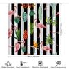Tropical Flamingo Shower Curtain Waterproof and Mildew-proof Bathroom Curtain Home Decoration with Hook Shower Curtain