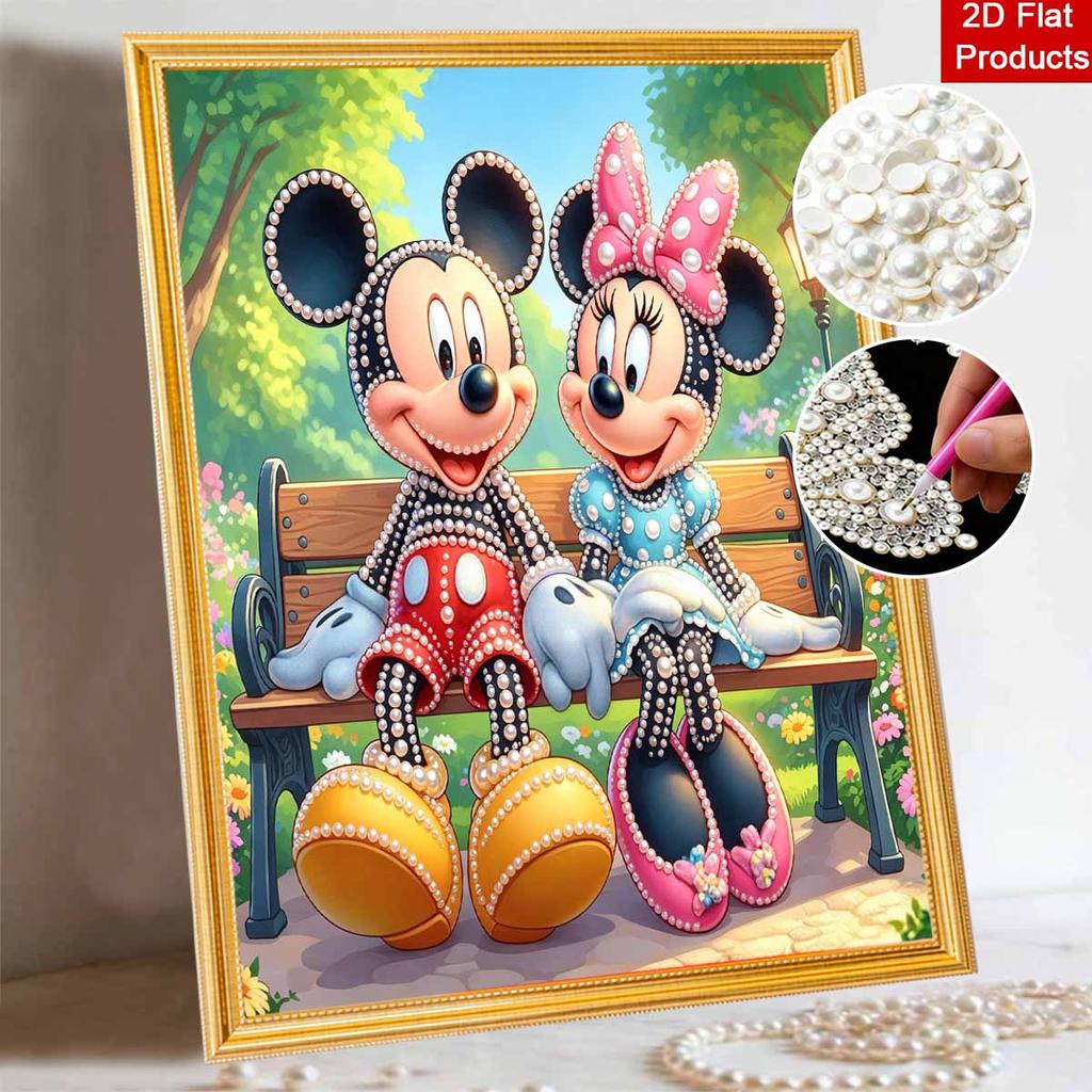 Disney Pearl Painting 5D Mickey Minnie Mouse Gemstone Art Diamond Painting Kit for Adults Beginners Gift Ideas Home Decor Wall Art Craft Supplies