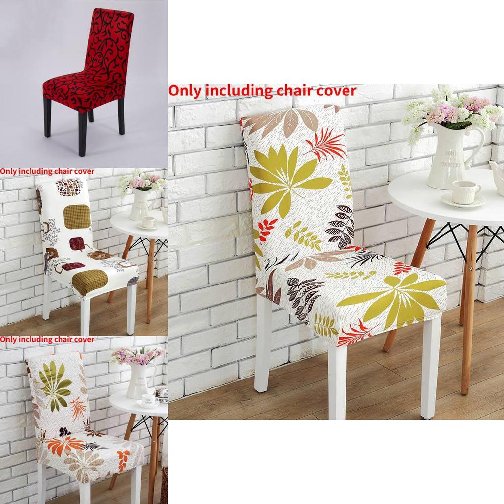 Elegant Elastic Chair Covers For Restaurants And Hotels White Black Floral Print