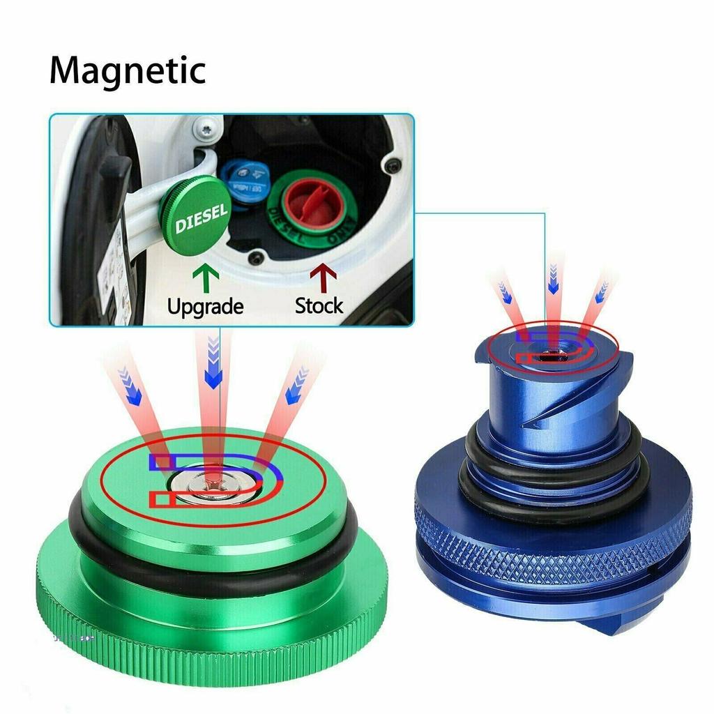 DIESEL Fuel Cap&Blue DEF Cap For 2013-2018 Dodge Ram 2500 3500 Cumm Aluminum