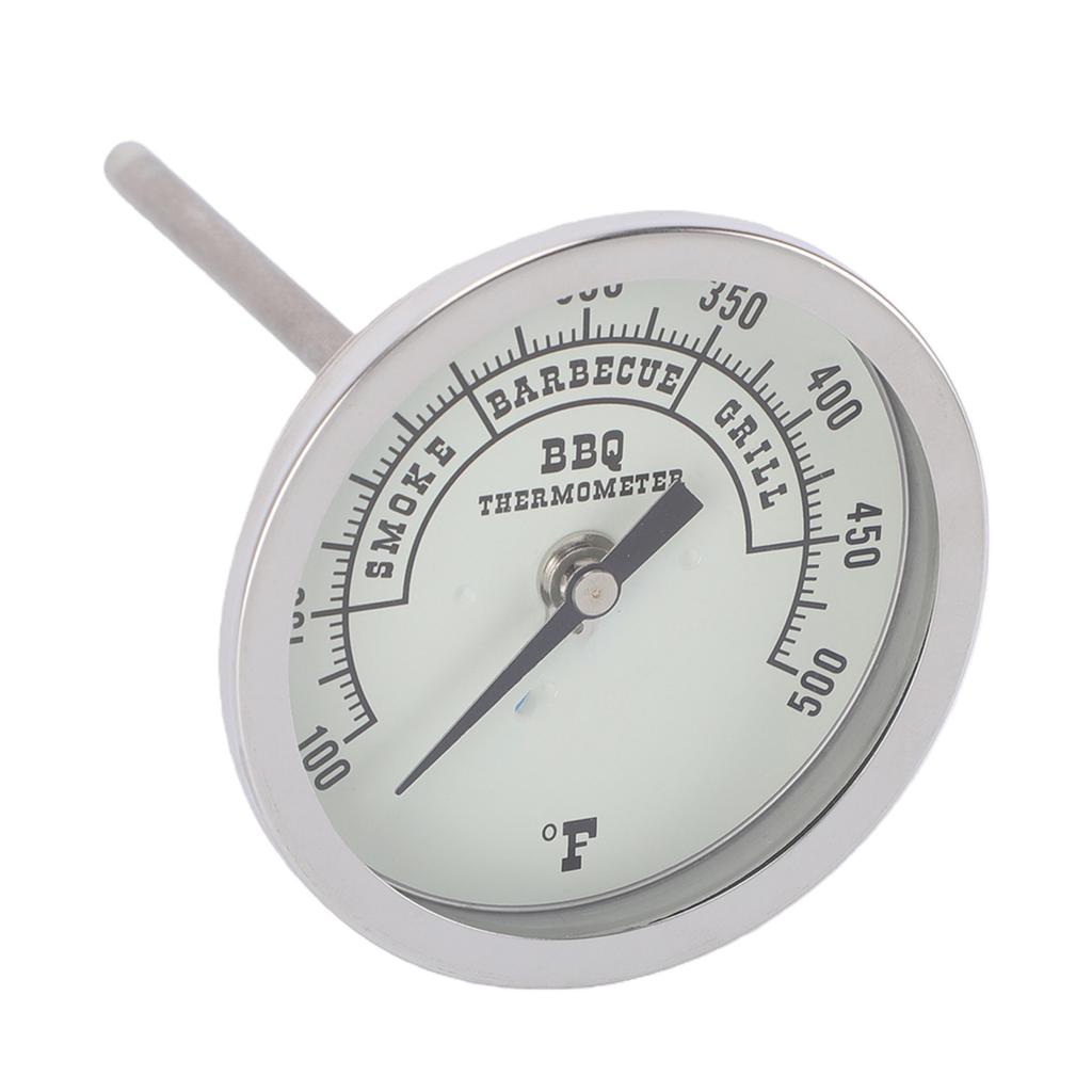 BBQ Grill Thermometer 304 Stainless Steel 100 To 500 Fahrenheit  3.3 Inch Glow Dial Barbecue Temperature Gauge for