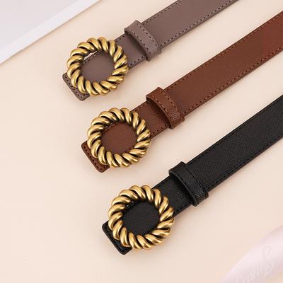 Echtleder Damen Gürtel, Rindsleder, Schlicht und modisch, passend zu Freizeithosen, Jeans, Dekorative Damengürtel