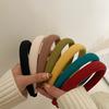 Hair Hoop Candy Color High Elasticity Soft Sponge Headband No Pressure Corduroy Texture Thickened Design Face Wrap Hair Organizer