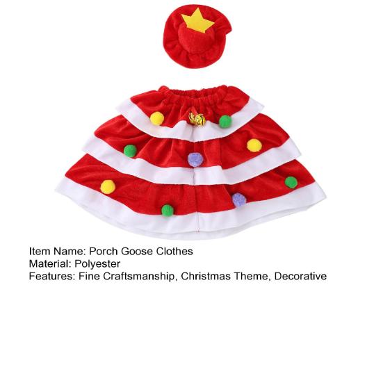 Christmas Porch Goose Clothes with Hat Festive Theme Elastic Collar Cloak Design Goose Suit Decorative Seasonal Goose Outfit