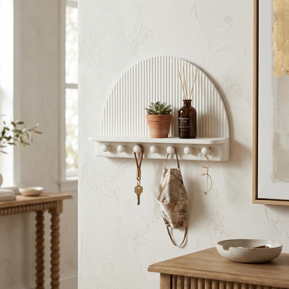 Wall Decor Wall Mount Storage Rack 3D Printed Key Rack Space Saving Wall Organizer Indoor