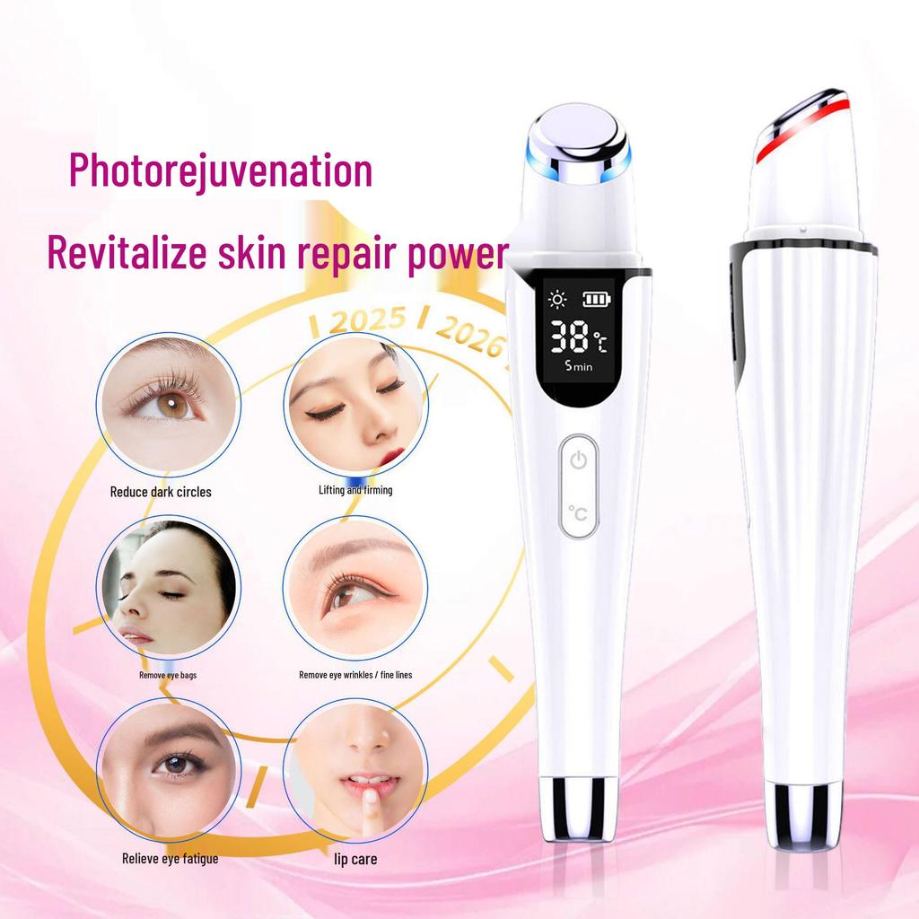 Ionic Eye Massager: Anti-Wrinkle & Skin Rejuvenation Device with Color Light Therapy