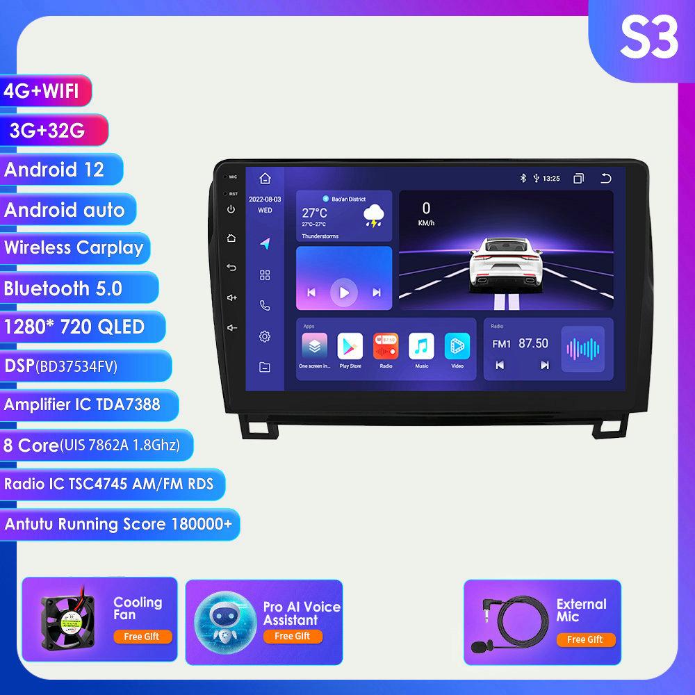 

Hizpo 9-дюймовое головное устройство 2Din Автомобильный Android-радио Мультимедийный плеер для Toyota Tundra Sequoia 2 Din Авторадио Видео GPS Navi WiFi Carplay 4G DSP DVR Cam S3 8Core 3G 32G AI