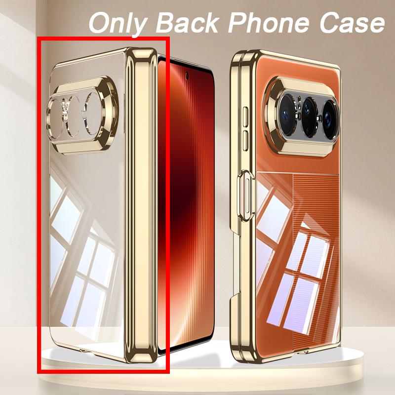 For Huawei Pura X Max Case Luxury Plating Clear Soft Magnetic Phone Hinge Protective Plastic Cover For Huawei Pura X Max Case