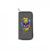 Skull long zipper wallet, card bag, clutch bag, wallet.