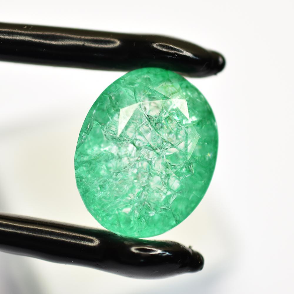 Natural Green Emerald Loose Gemstone High- Quality Oval Cut 18.6x15.3 for Jewelry Making and Crafts