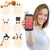 6 PCS/Set Halloween Ghost Smartphone Figurine Decoration Mini Model Doll Mystery Box  Peel-and-stick Ornament Surprise Box Gifts