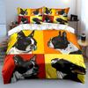 Colorful French Bulldog Art Bedding Duvet Cover Set Duvet Cover Pillowcases  (1*Duvet Cover 2*Pillowcases, without duvet insert)