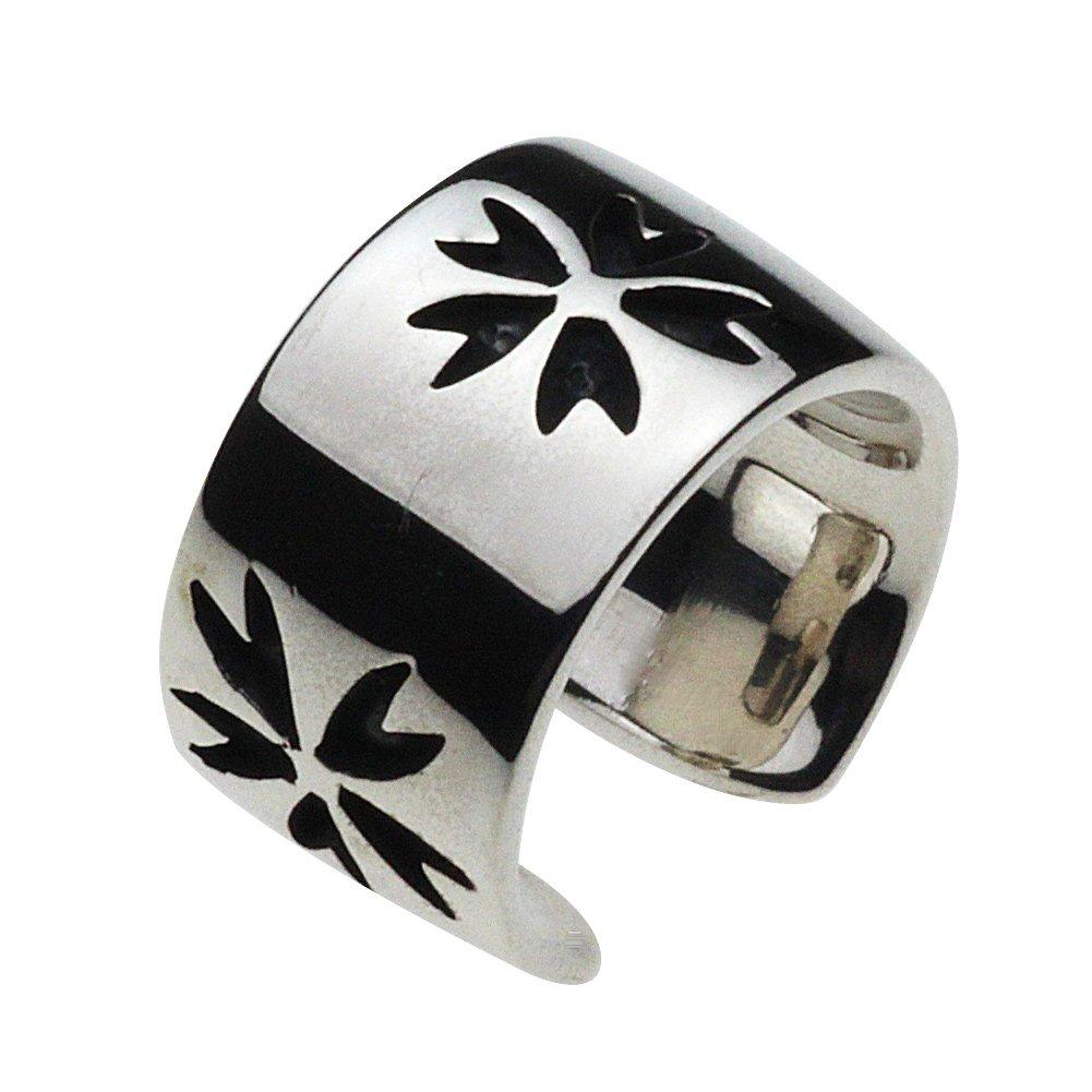 

Серьга-кафф с японским узором «Цветущая вишня» 925 пробы, серебро e0157 [Cenote] [Серебряные аксессуары]