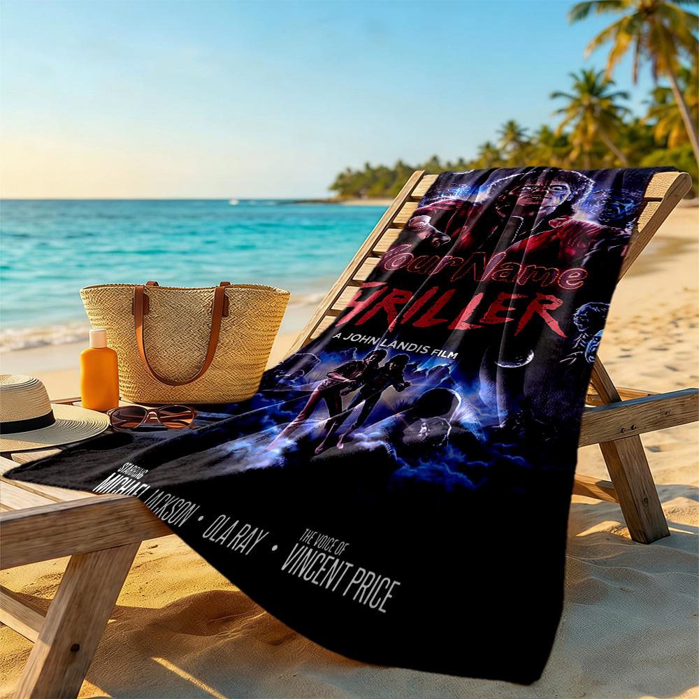 Michael Jackson Customized Name Beach Towel Super Soft Microfiber Quickdry Fabric Suitable for Sports Travel Swimming Yoga Bathroom Beach And Pool