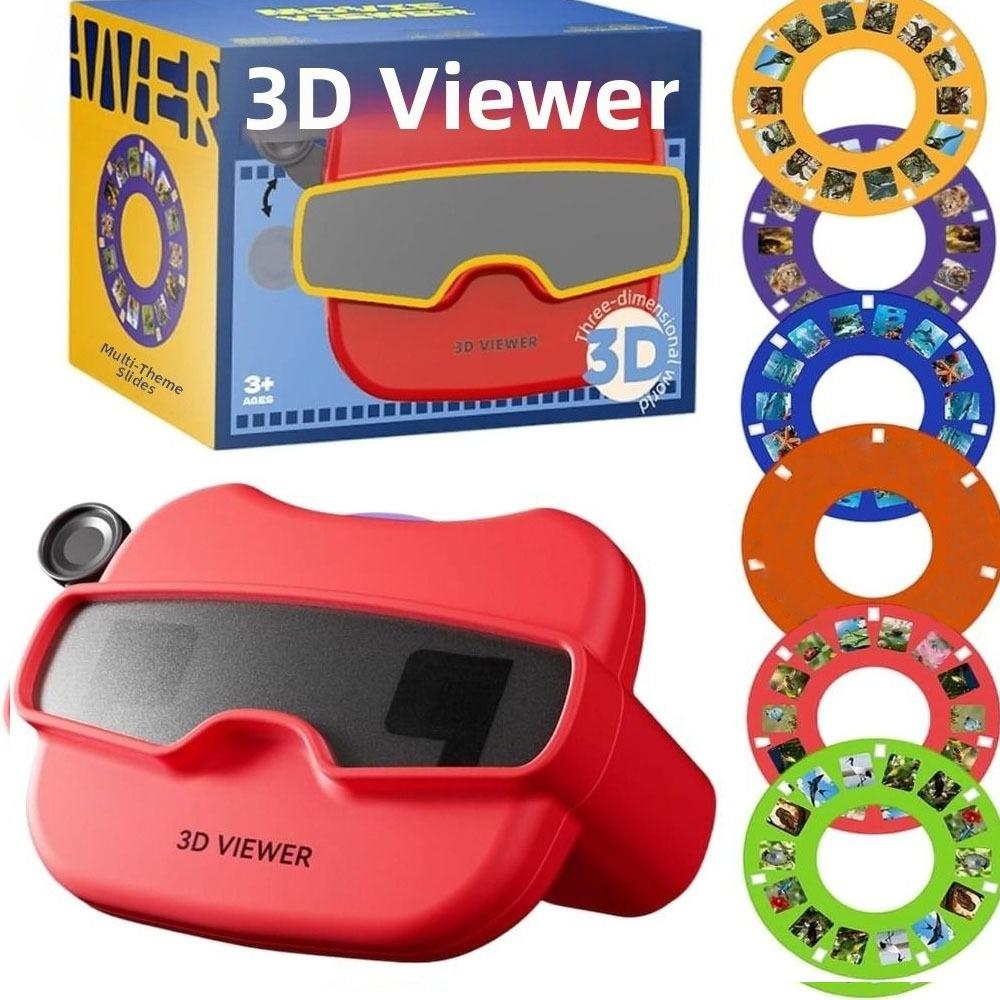 

New with 6 Reel 3D Stereoscopic Viewer Toy Red Color Portable 3D View-Master View Finder червоний