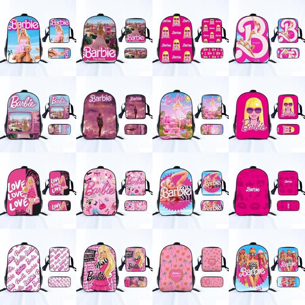 Barbie Princess School Bag Threepiece Set With Oxford Fabric For Girls Student Use